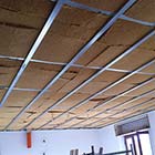 Insulated ceiling with flexible fiber wood Flex