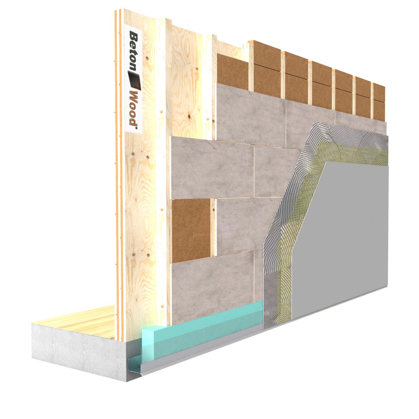 External insulation system with Protect dry fiber wood on wooden walls