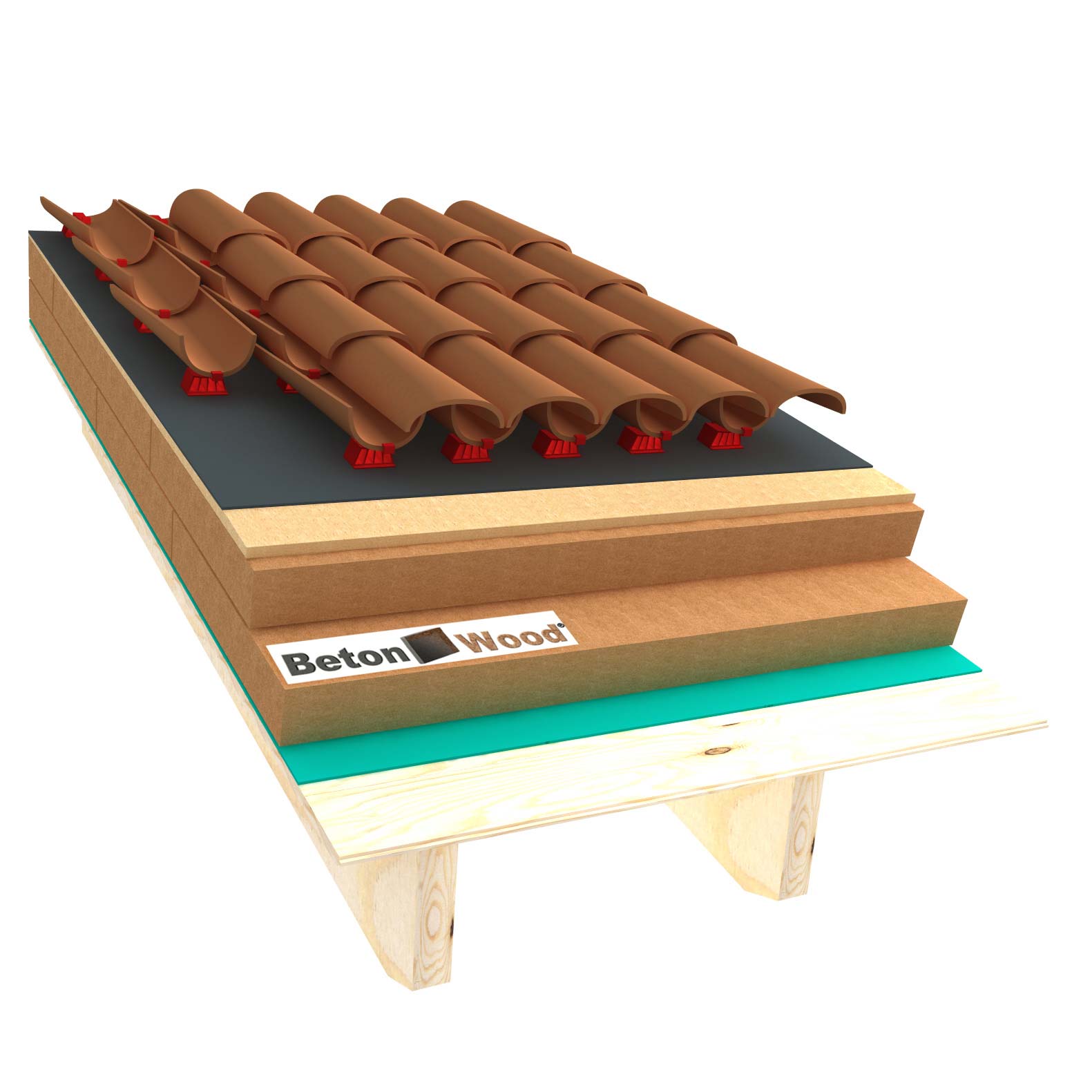 Ventilated roof with fiber wood Isorel and Therm on matchboarding