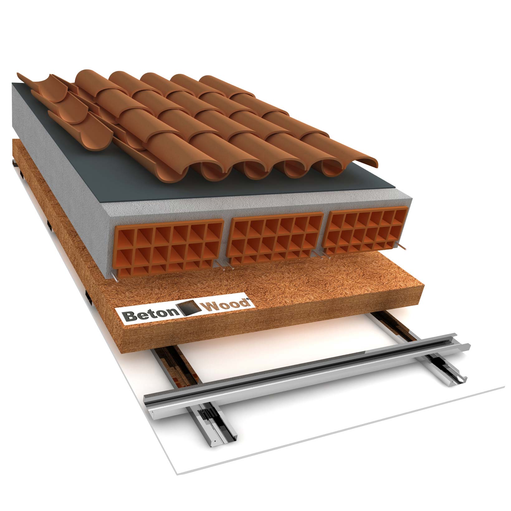 Ceiling insulation with flexible fiber wood