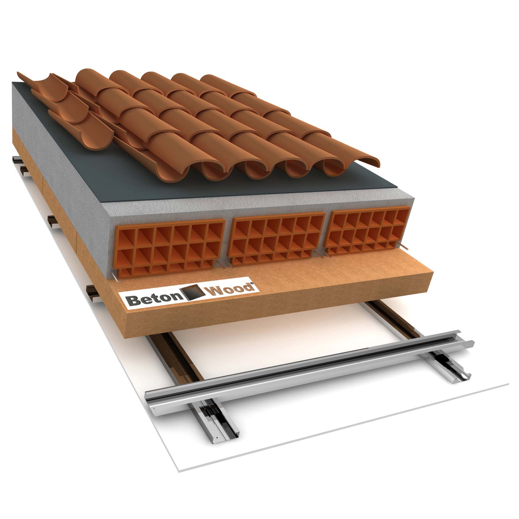 Insulating ceiling in fiber wood Therm