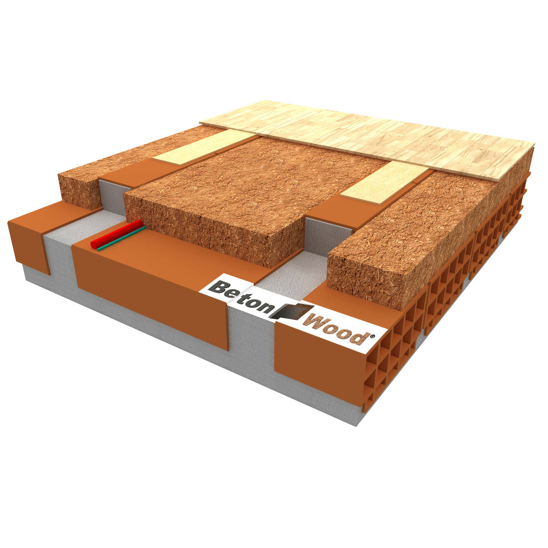 Attic floor with insulating fiber wood FiberTherm Flex